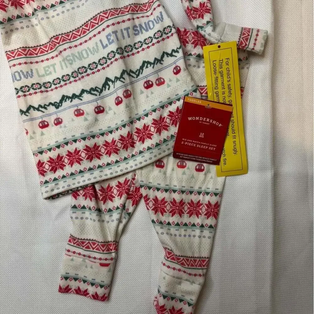 Wondershop Cream Fair Isle 2-Piece Sleep Set, 12 Months